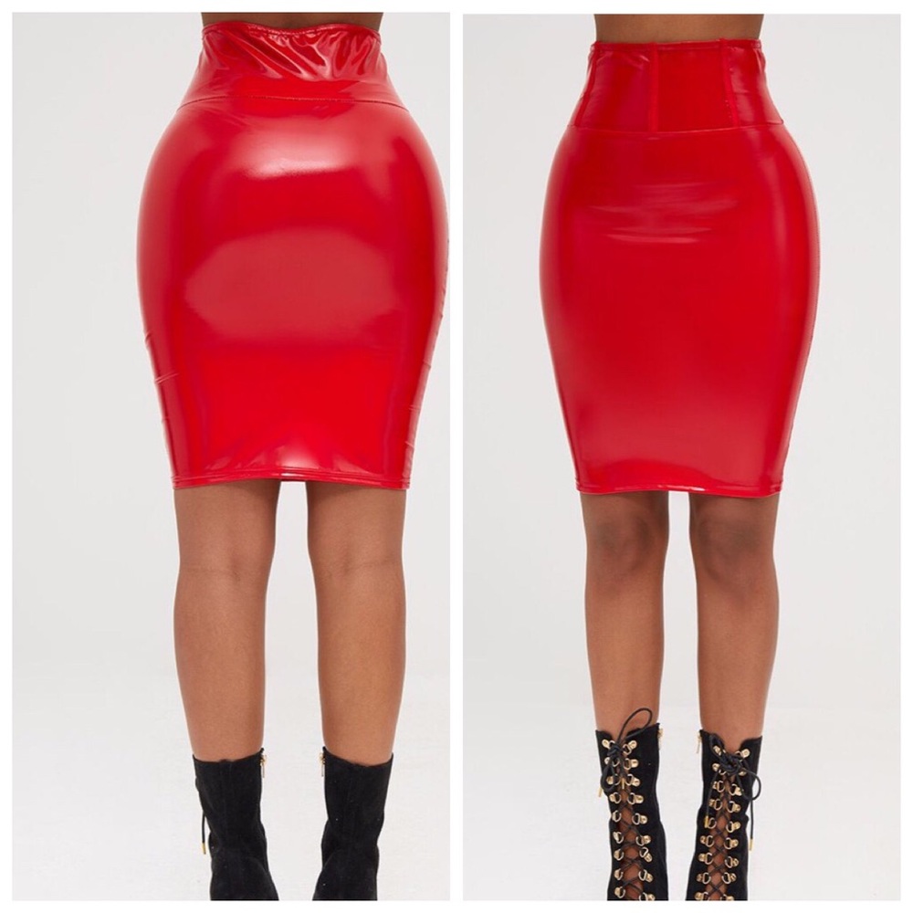 Red Vinyl Skirt